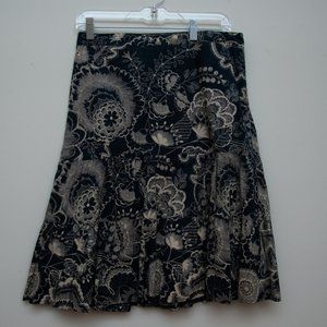 Ann Taylor Navy Tiered Ruffle Cotton Skirt 6